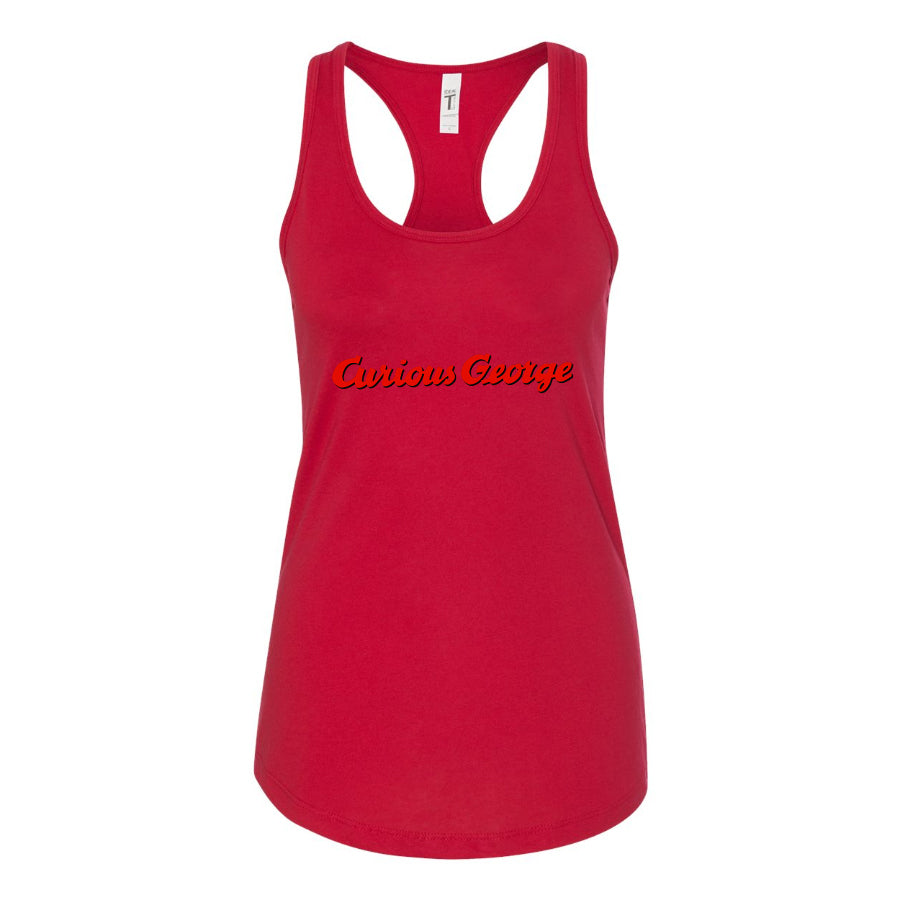 Women's Curious George Cartoon Racerback Tank Top