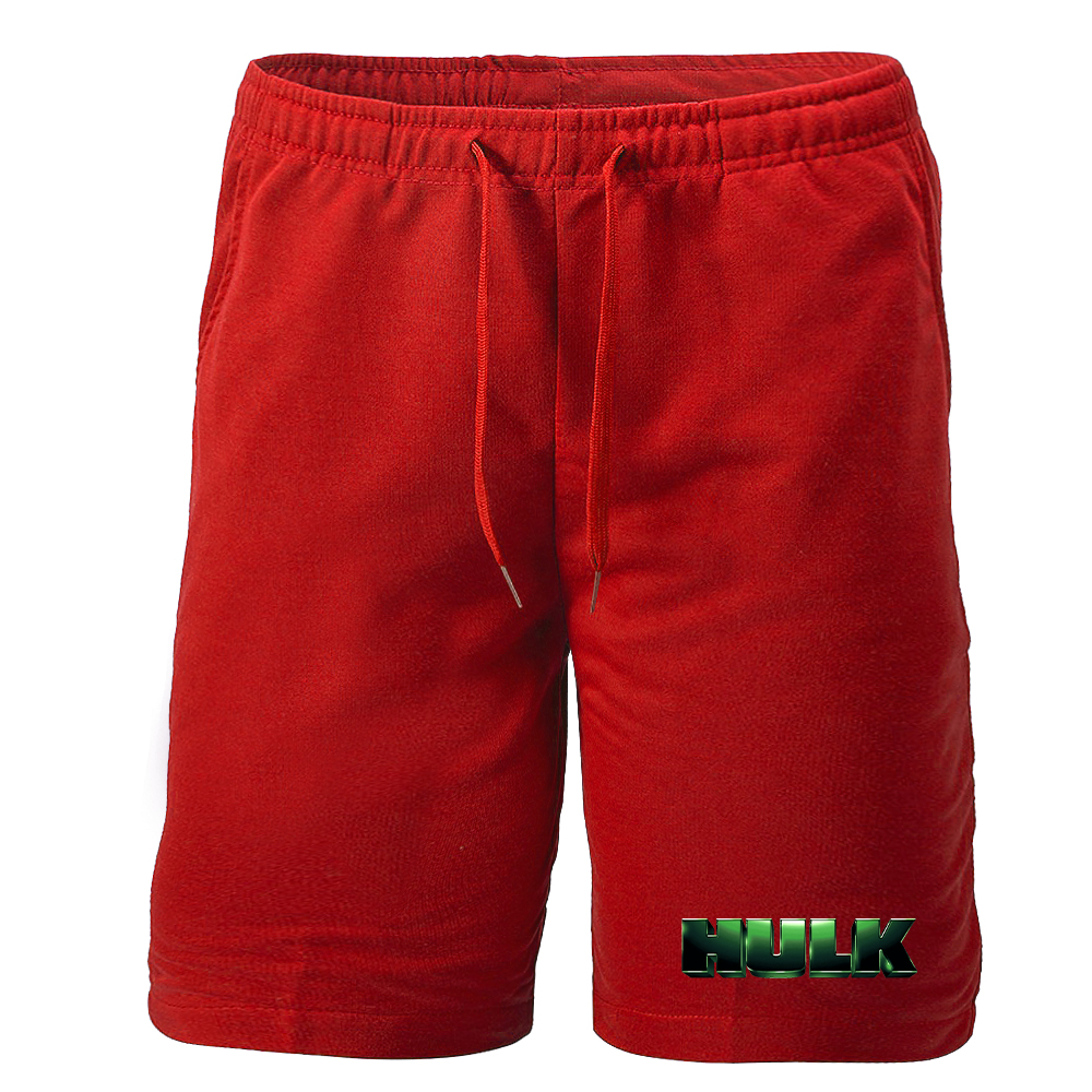 Men's The Hulk Marvel Superhero Athletic Fleece Shorts