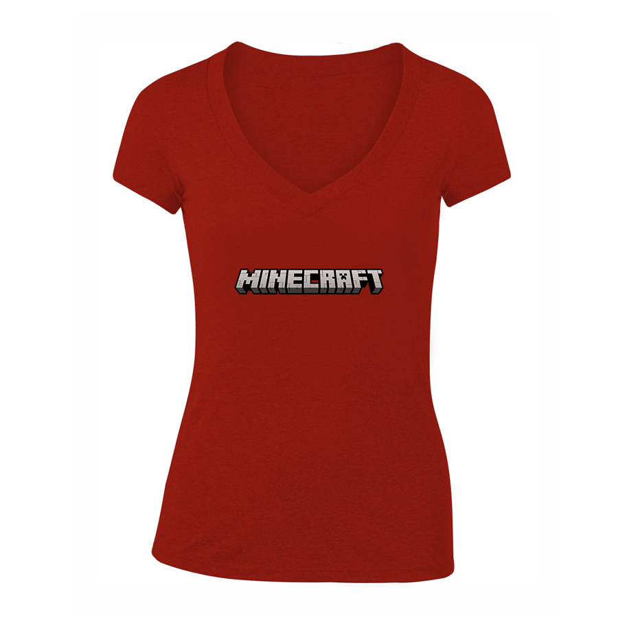 Women's Minecraft Game V-Neck T-Shirt