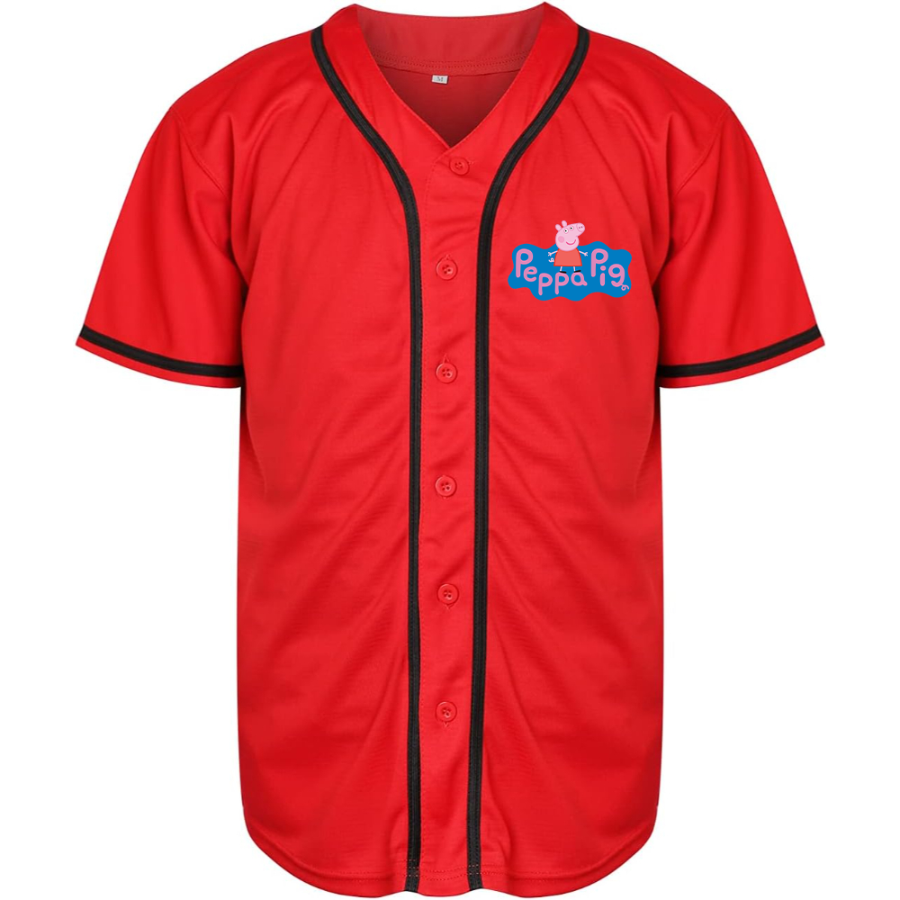 Men's Pegga Pig Cartoon Baseball Jersey