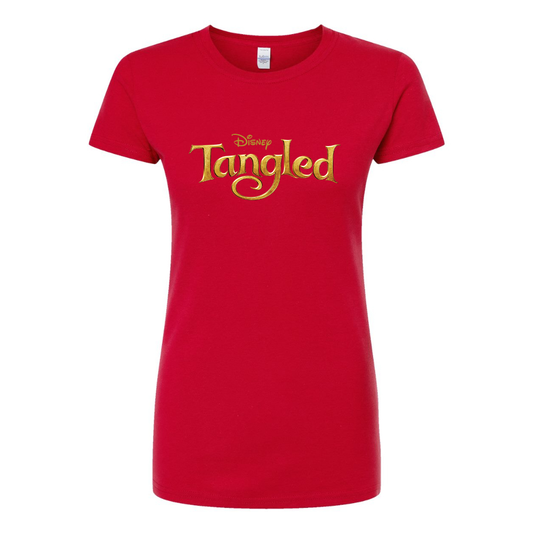 Women's Tangled Disney Cartoon Round Neck T-Shirt