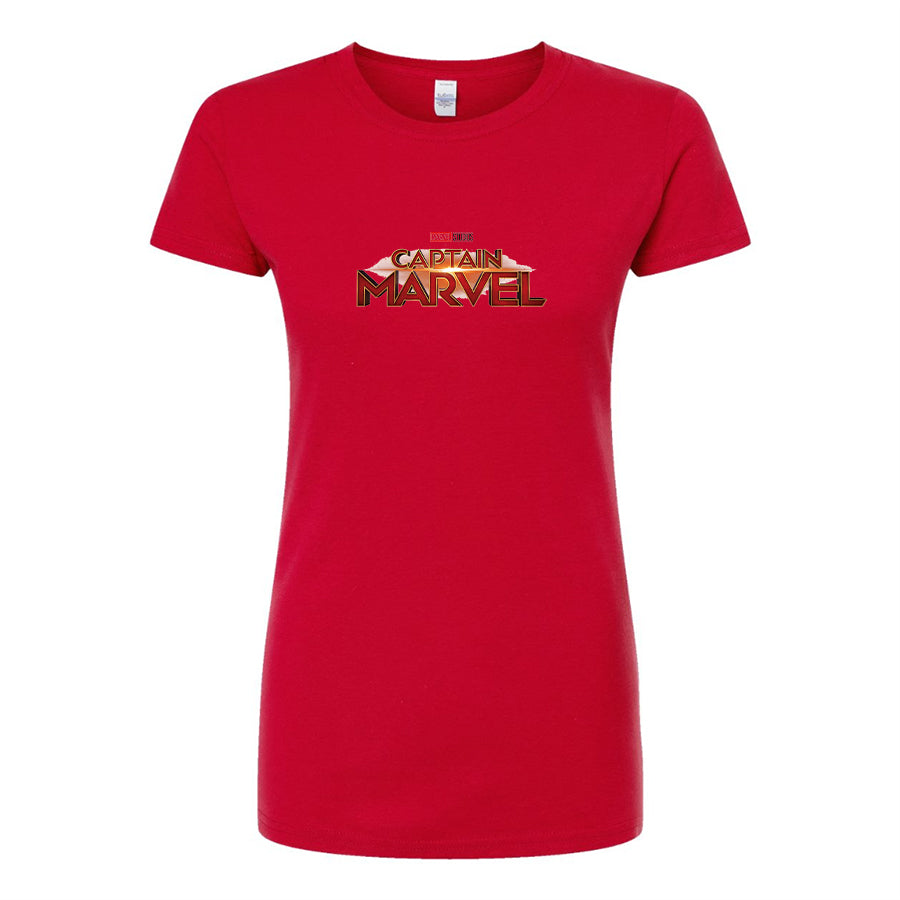 Women's Captain Marvel Superhero  Round Neck T-Shirt