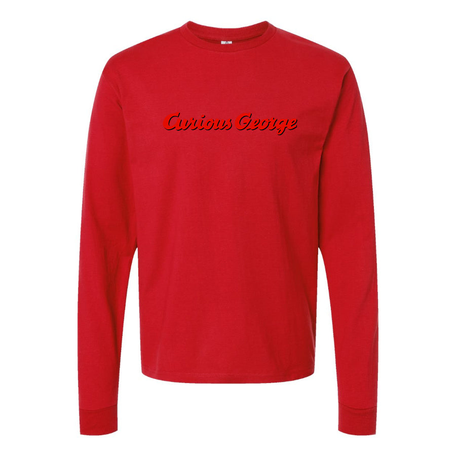 Men's Curious George Cartoon Long Sleeve T-Shirt