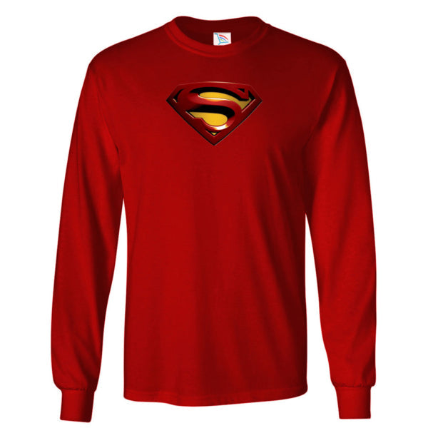 Men's Superman Superhero Long Sleeve T-Shirt