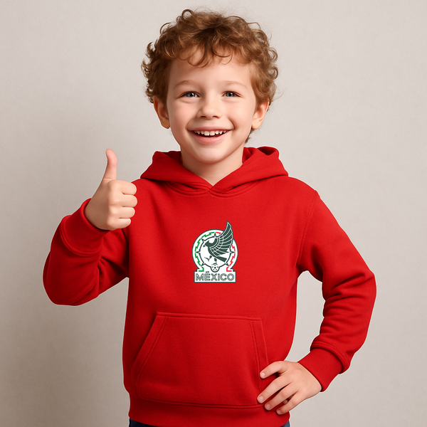 Youth Kids Mexico Soccer Pullover Hoodie