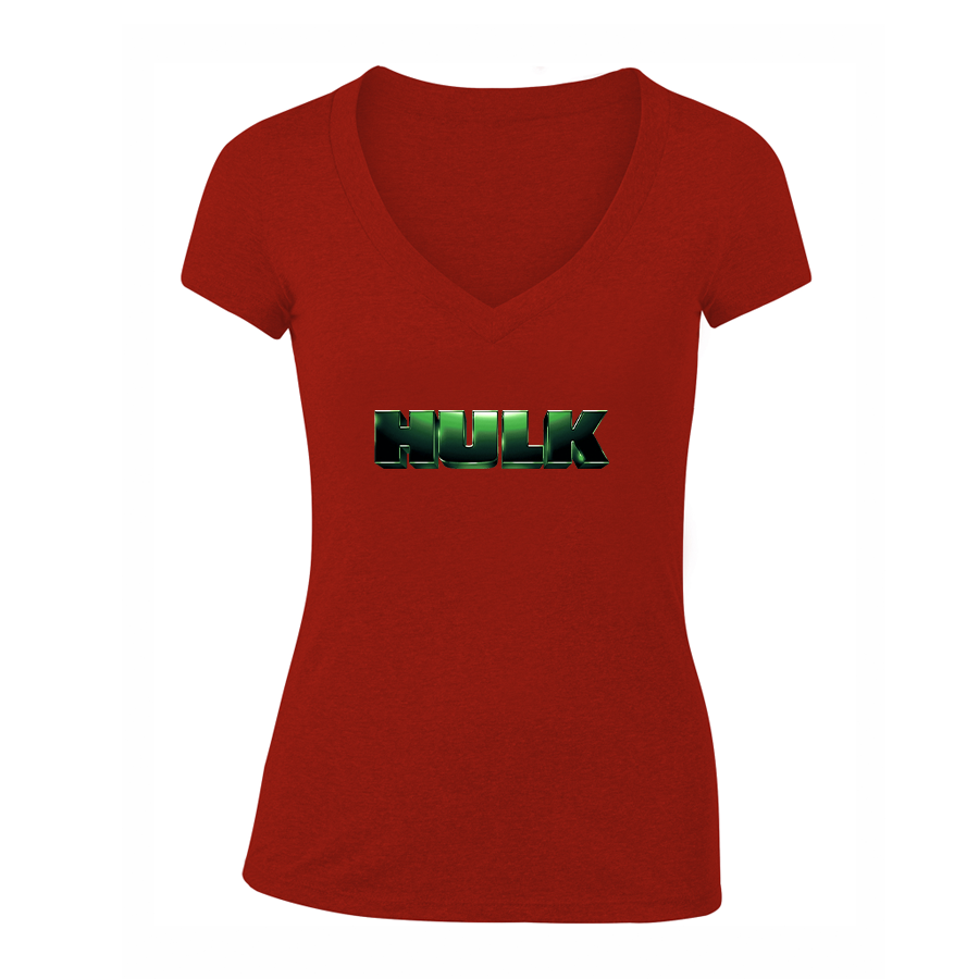 Women's The Hulk Marvel Superhero V-Neck T-Shirt