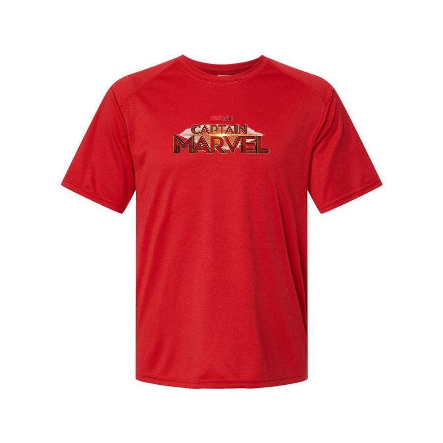 Youth Kids Captain Marvel Superhero  Performance T-Shirt