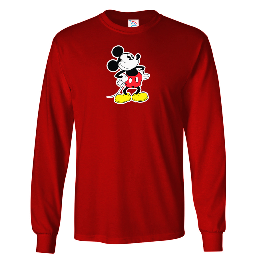 Men's Mickey Mouse Cartoon Long Sleeve T-Shirt