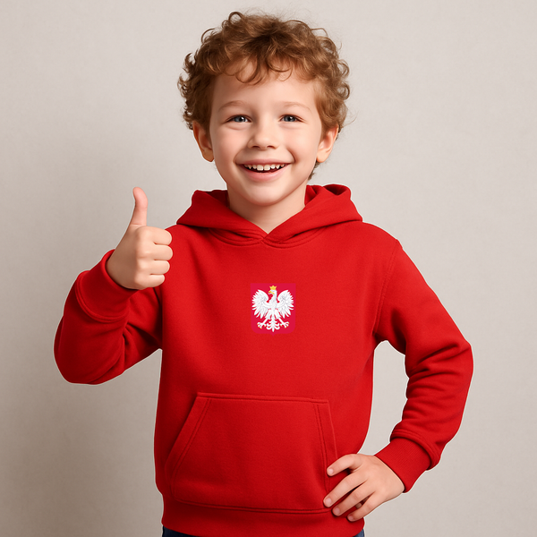 Youth Kids Poland National Soccer Team Pullover Hoodie