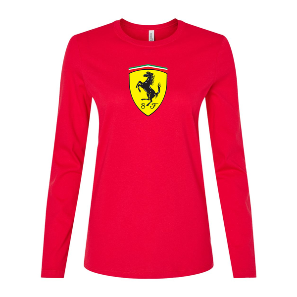 Women's Ferrari Motorsport Car Long Sleeve T-Shirt