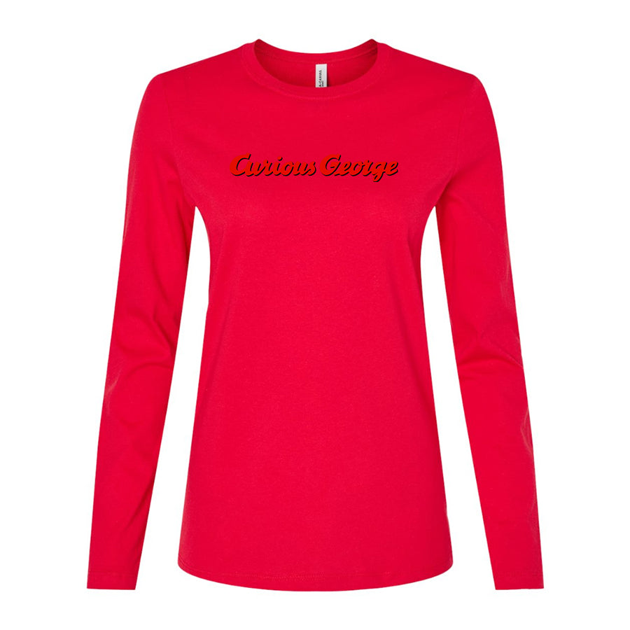 Women's Curious George Cartoon Long Sleeve T-Shirt