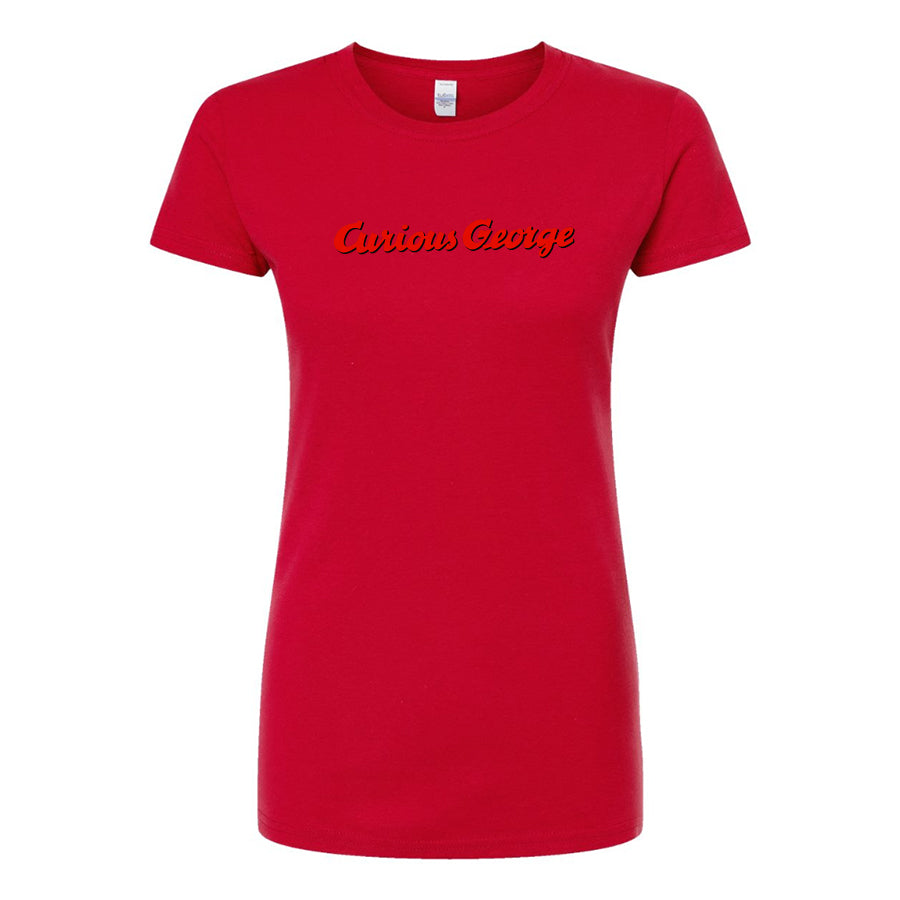 Women's Curious George Cartoon Round Neck T-Shirt