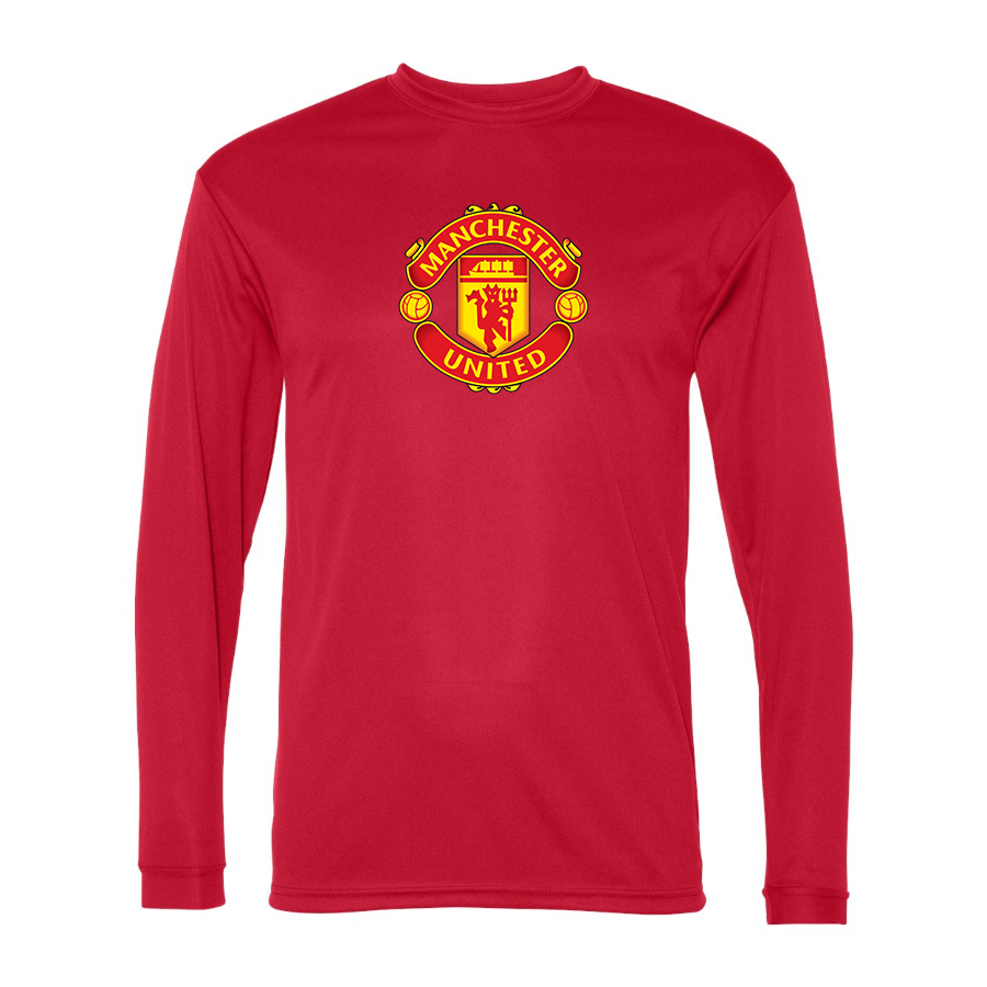 Men’s Manchester United Soccer  Polyester Long Sleeve T-Shirt