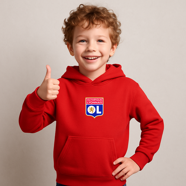 Youth Kids Olympique Lyonnais FC Pullover Hoodie