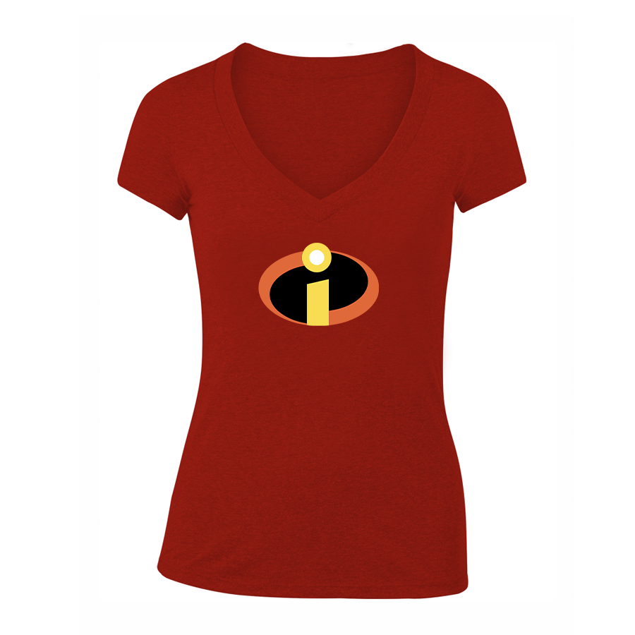 Women's The Incredibles Cartoon V-Neck T-Shirt