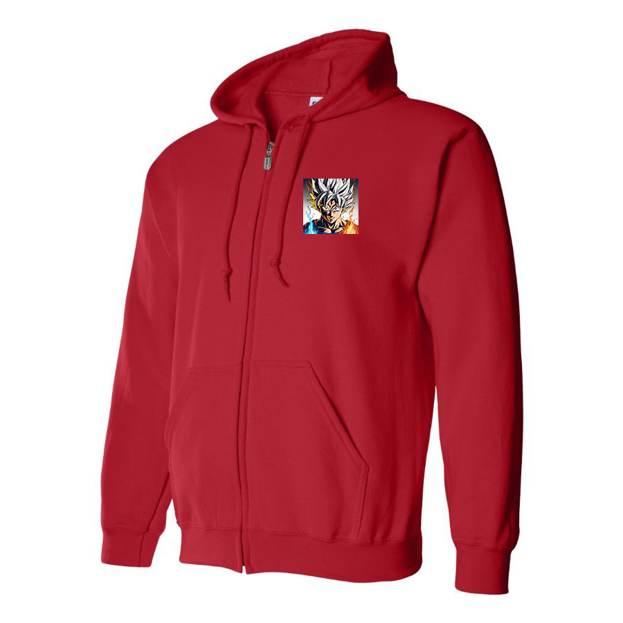 Men's Goku Fire Dragon Ball Z Cartoon Zipper Hoodie