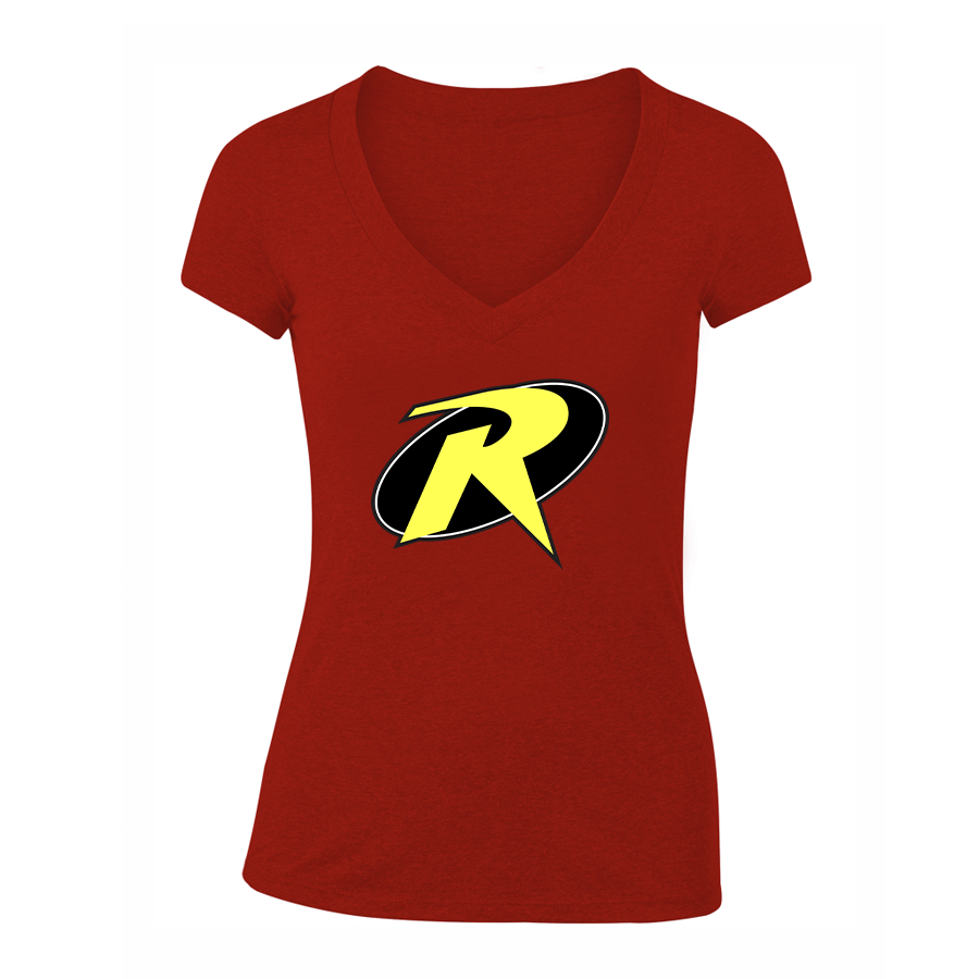 Women's Robin DC Comics Superhero V-Neck T-Shirt