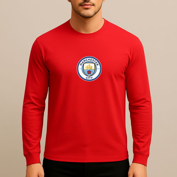 Men's Manchester City Soccer Long Sleeve T-Shirt