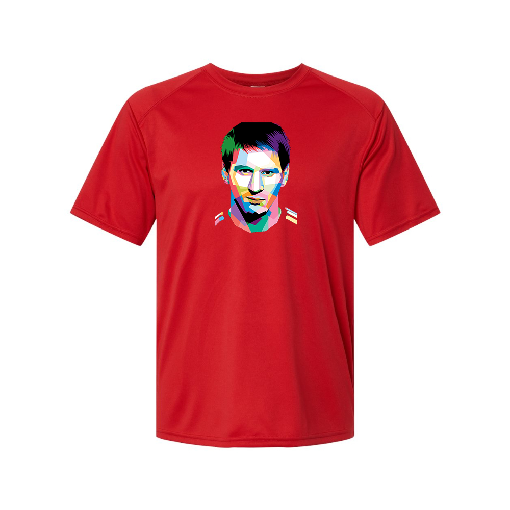 Youth Kids Lionel Messi Face Art Soccer Performance T-Shirt