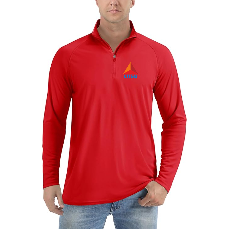 Men’s Citgo Gas Station - Lightweight Quarter-Zip Athletic Shirt – Long Sleeve Polyester Wear