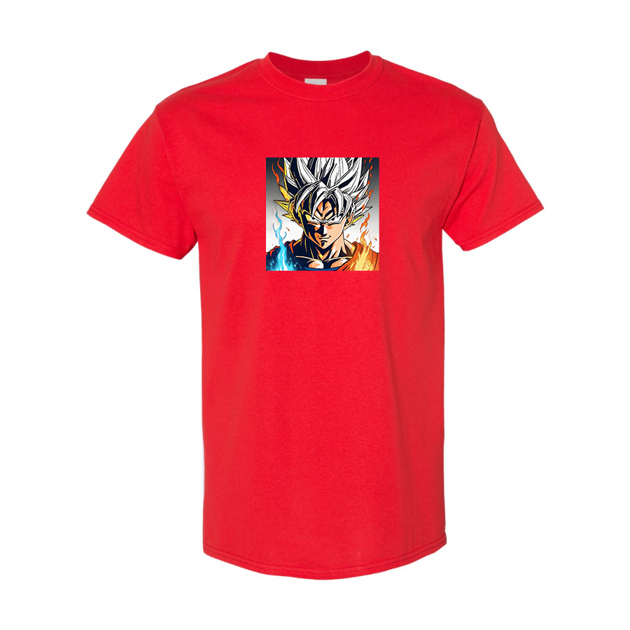 Men's Goku Fire Dragon Ball Z Cartoon Cotton T-Shirt