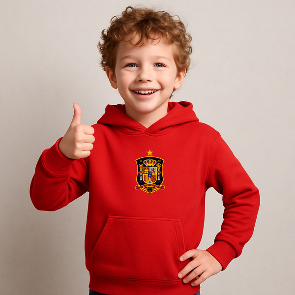 Youth Kids Spain National Soccer Team Pullover Hoodie