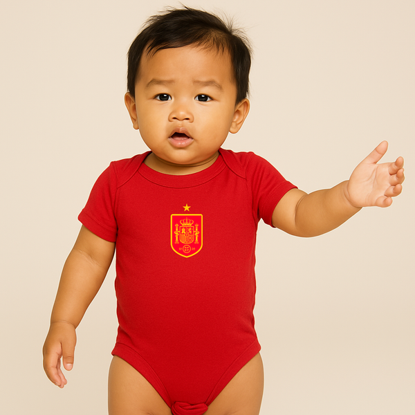 Spain Red Logo National Soccer Team Baby Romper Onesie