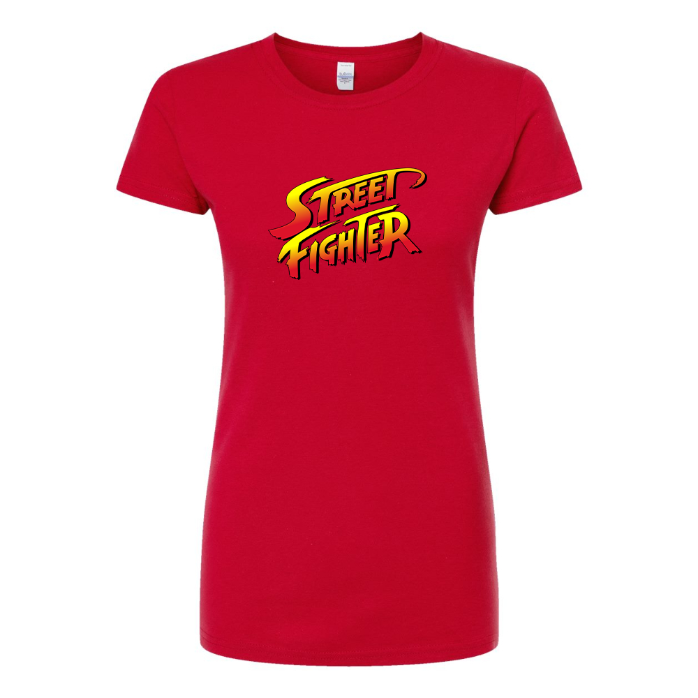 Women's Street Fighter Game Round Neck T-Shirt