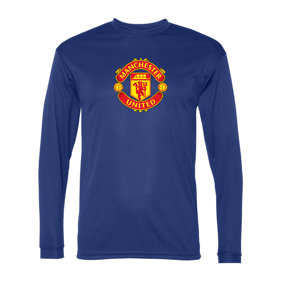 Men’s Manchester United Soccer  Polyester Long Sleeve T-Shirt