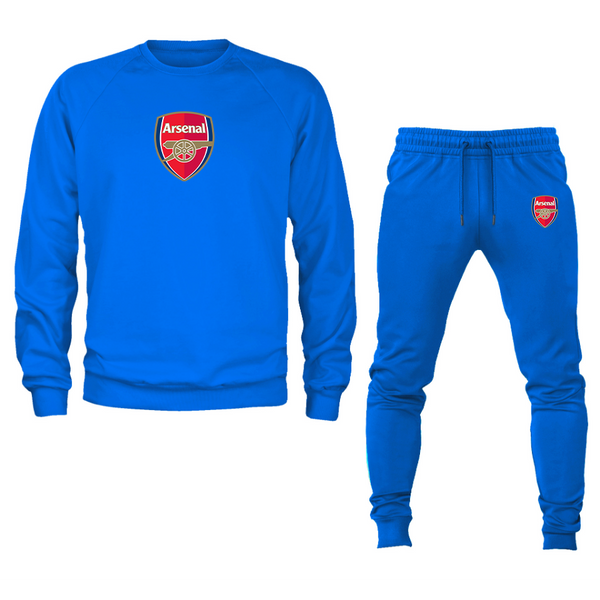 Men's Arsenal Soccer Logo Crewneck Sweatshirt Joggers Suit