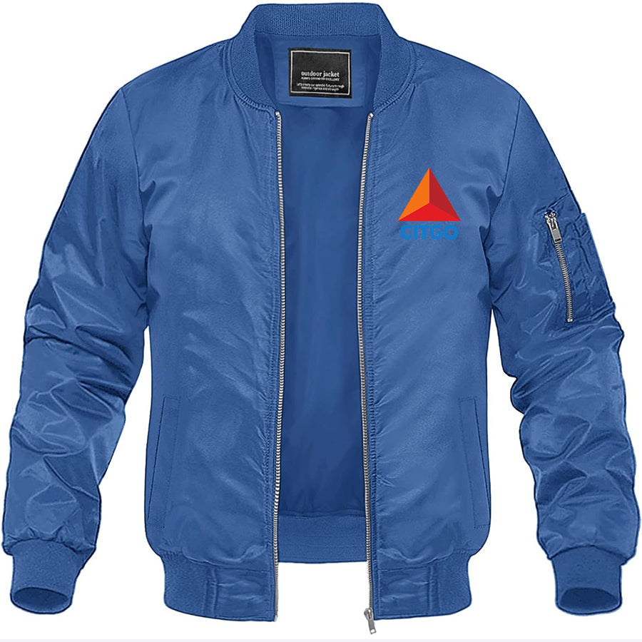 Men's Citgo Gas Station Lightweight Bomber Jacket Windbreaker Softshell Varsity Jacket Coat