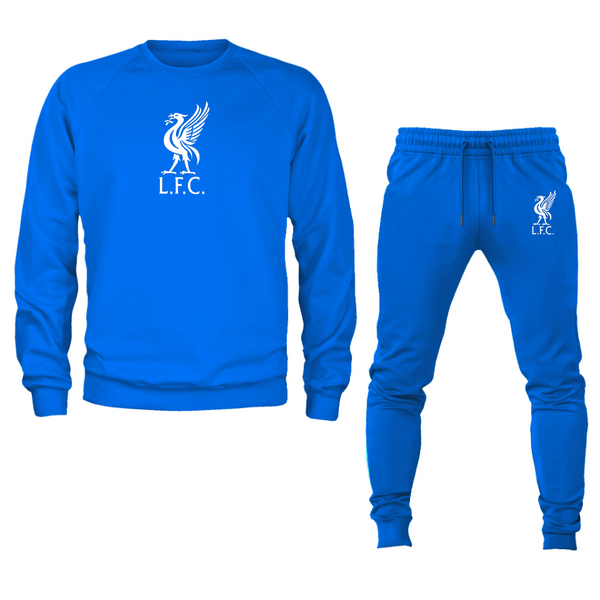 Men's Liverpool L.F.C. Soccer Logo Crewneck Sweatshirt Joggers Suit