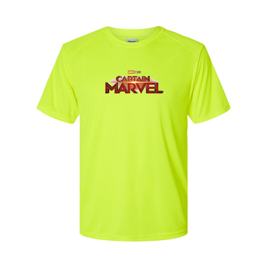 Youth Kids Captain Marvel Superhero  Performance T-Shirt