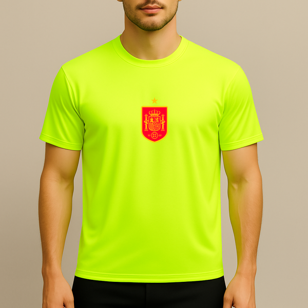 Men's Spain Red Logo National Soccer Team Polyester T-Shirt