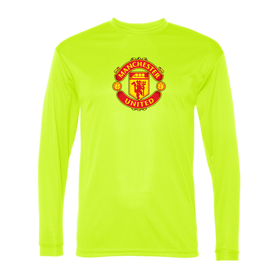 Men’s Manchester United Soccer  Polyester Long Sleeve T-Shirt