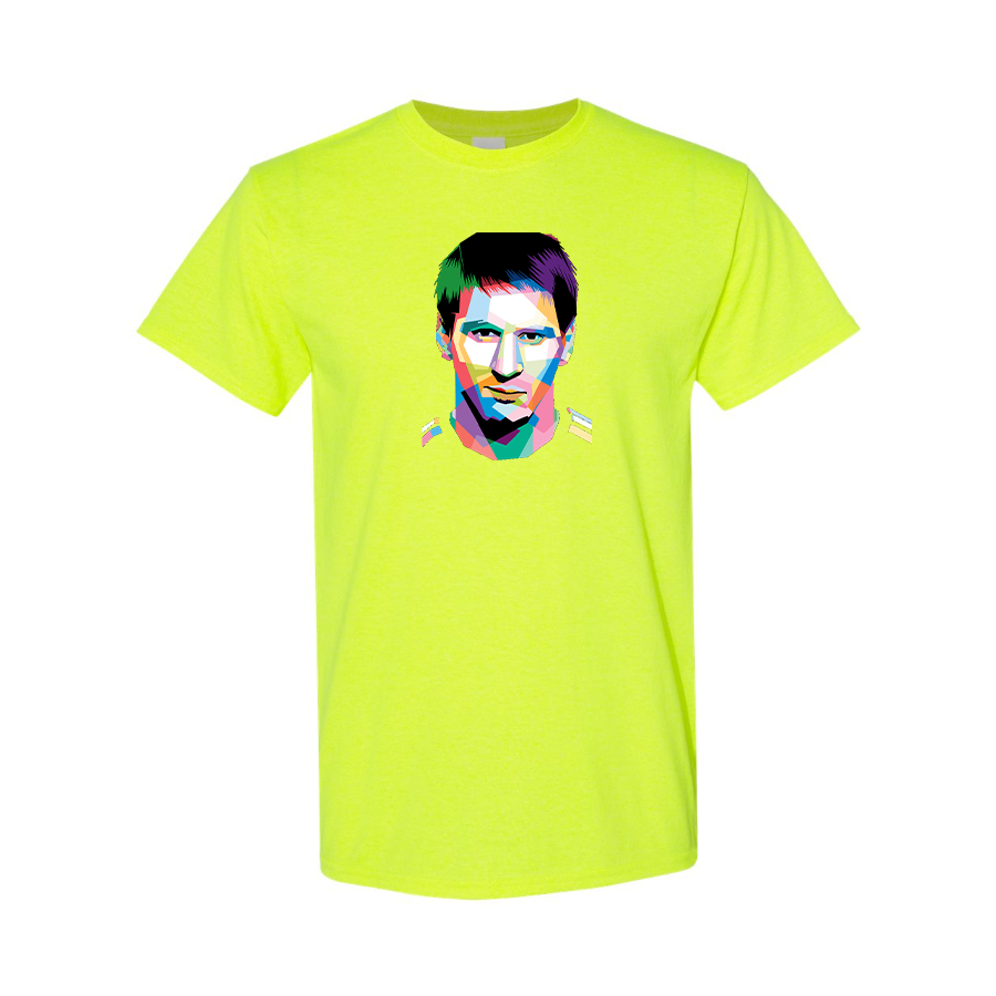 Youth Kids Lionel Messi Face Art Soccer Cotton T-Shirt