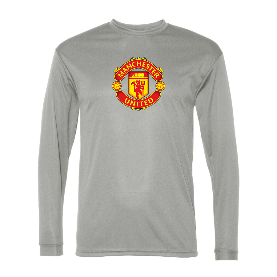 Men’s Manchester United Soccer  Polyester Long Sleeve T-Shirt