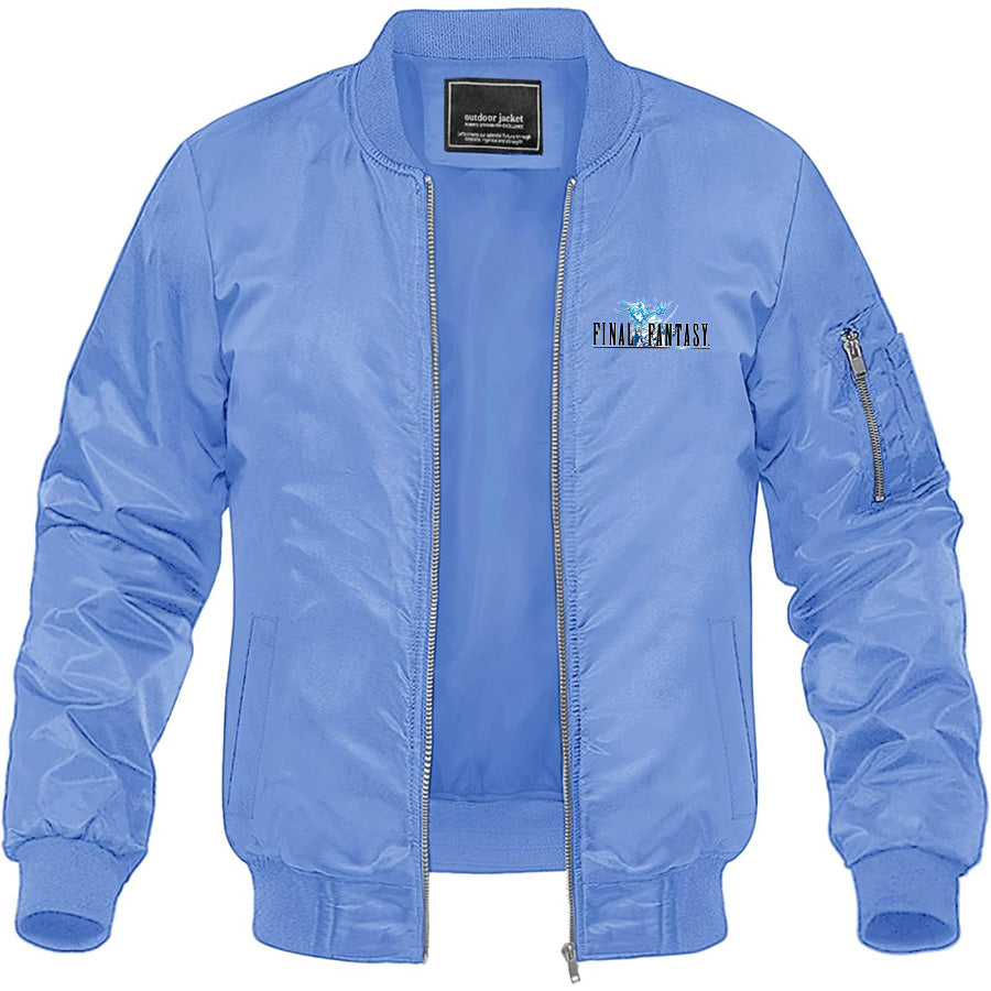 Men's Final Fantasy Game Lightweight Bomber Jacket Windbreaker Softshell Varsity Jacket Coat