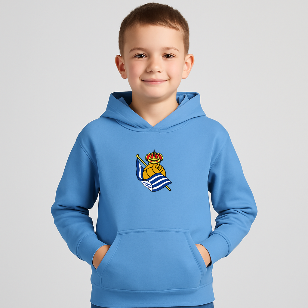 Youth Kids Real Sociedad FC Pullover Hoodie