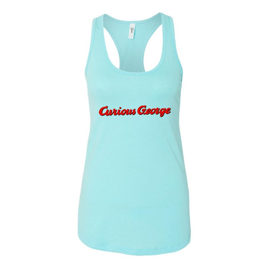 Women's Curious George Cartoon Racerback Tank Top