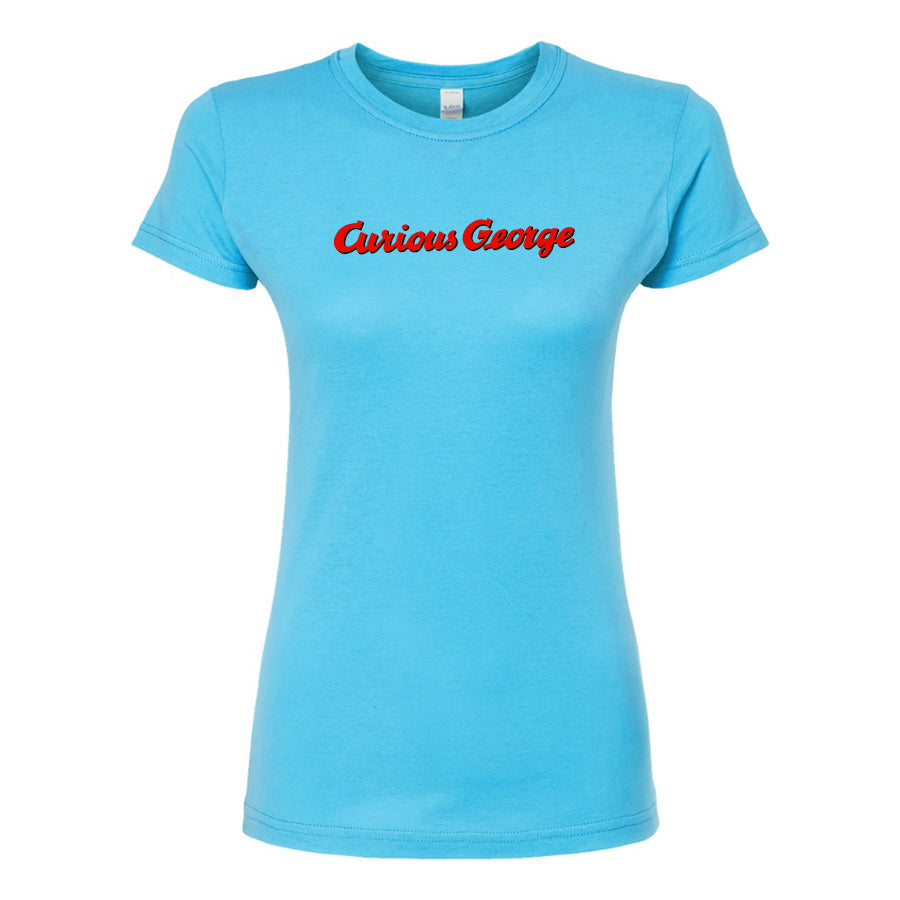 Women's Curious George Cartoon Round Neck T-Shirt