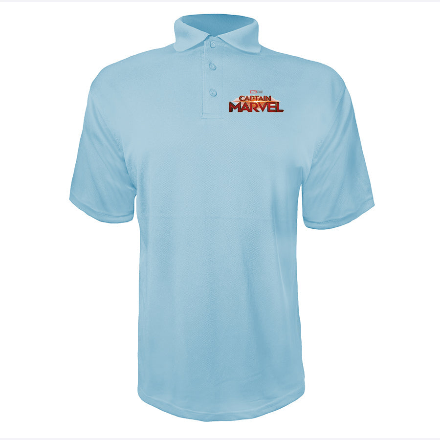 Men's Captain Marvel Superhero  Polyester Polo