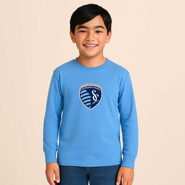 Youth Kids Sporting Kansas City FC Long Sleeve T-Shirt
