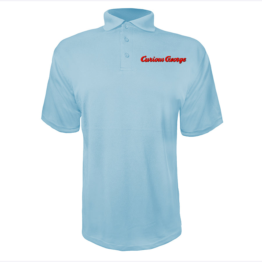 Men's Curious George Cartoon  Polyester Polo