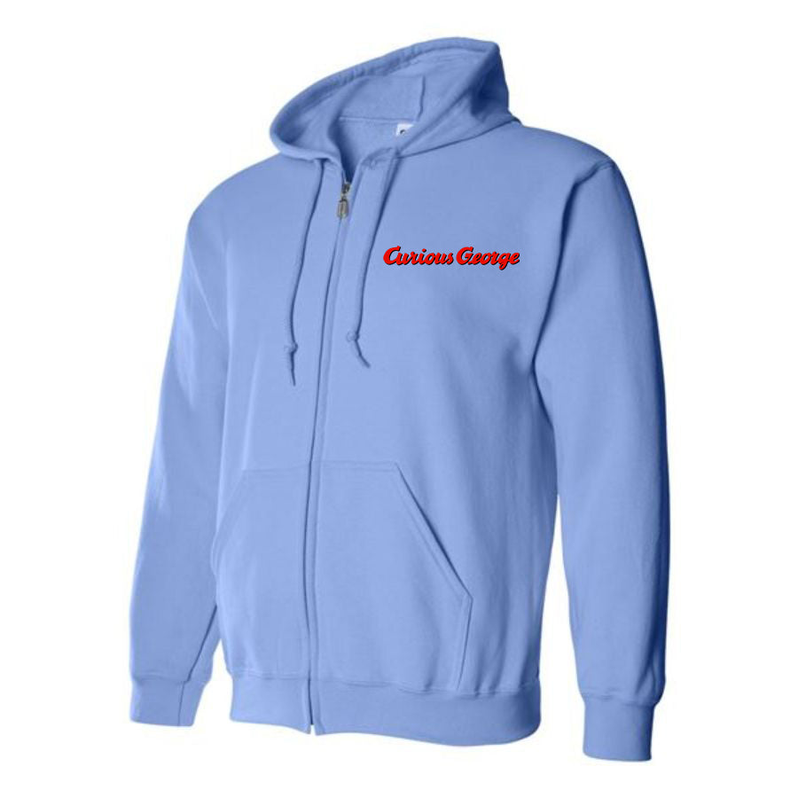 Men's Curious George Cartoon Zipper Hoodie