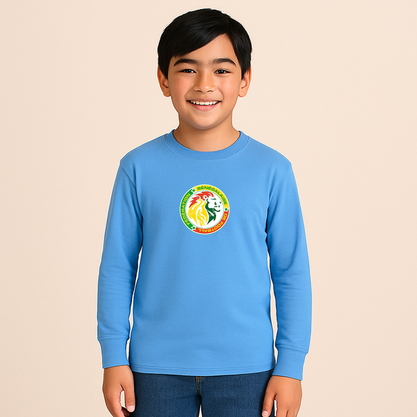 Youth Kids Senegal National Soccer Team Long Sleeve T-Shirt