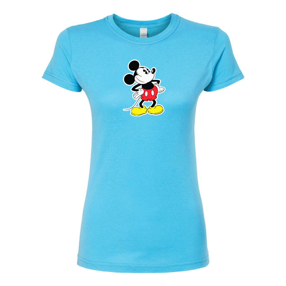 Women's Mickey Mouse Cartoon Round Neck T-Shirt