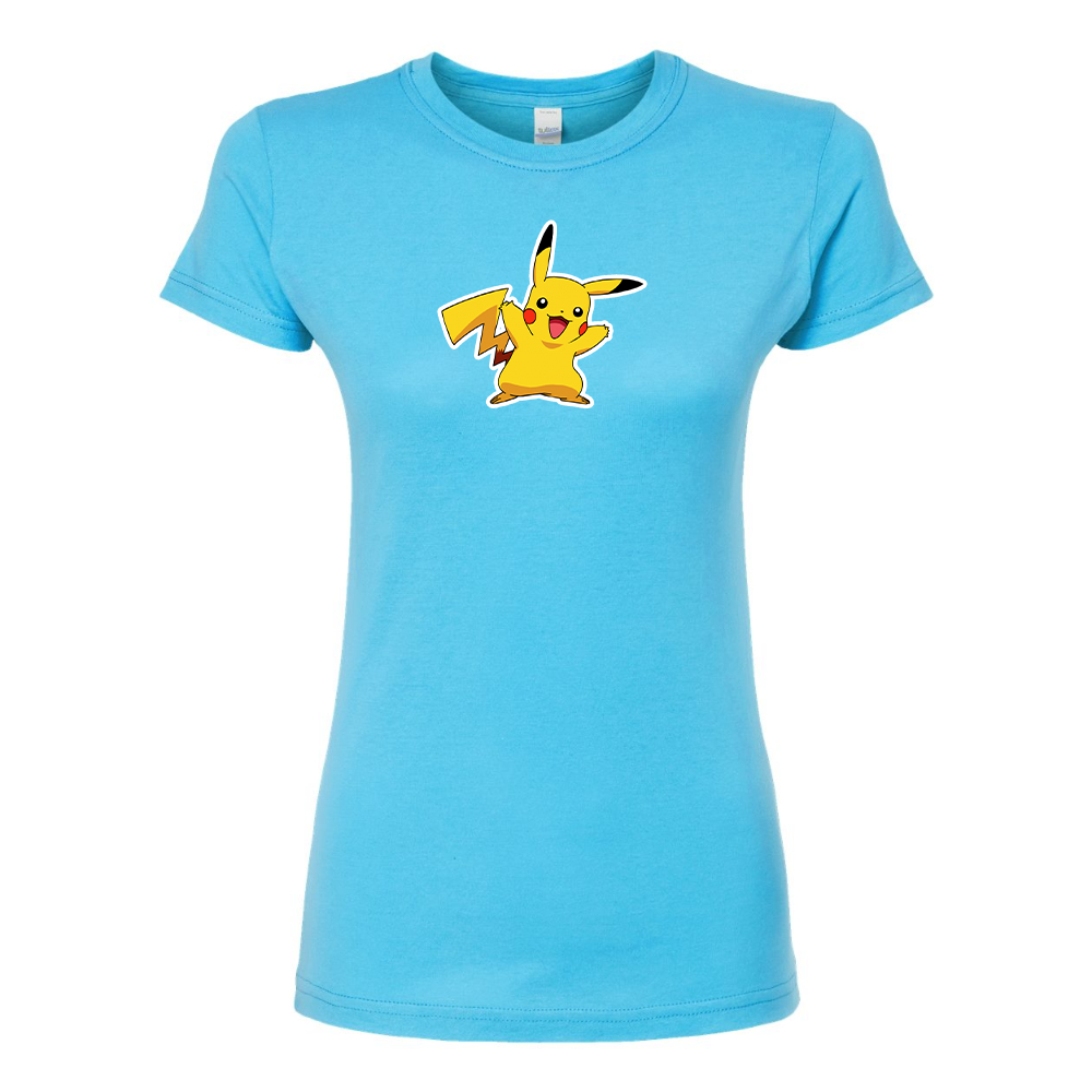 Women's Pikcahu Cartoon Round Neck T-Shirt