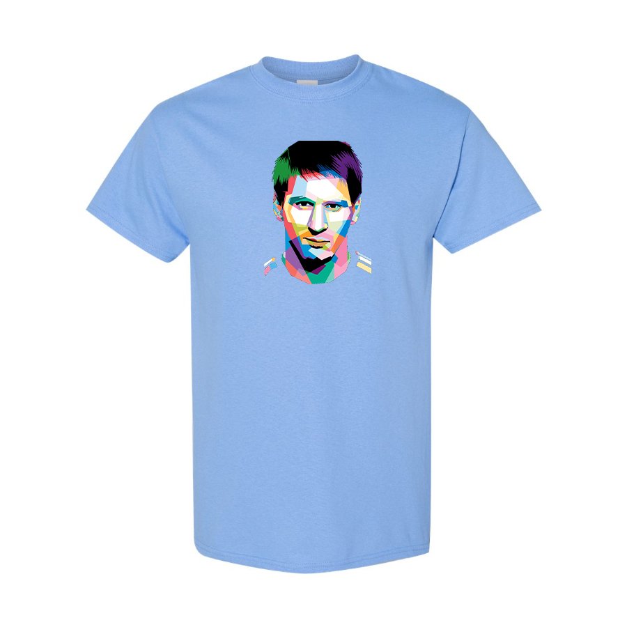 Youth Kids Lionel Messi Face Art Soccer Cotton T-Shirt