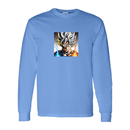 Men's Goku Fire Dragon Ball Z Cartoon Long Sleeve T-Shirt